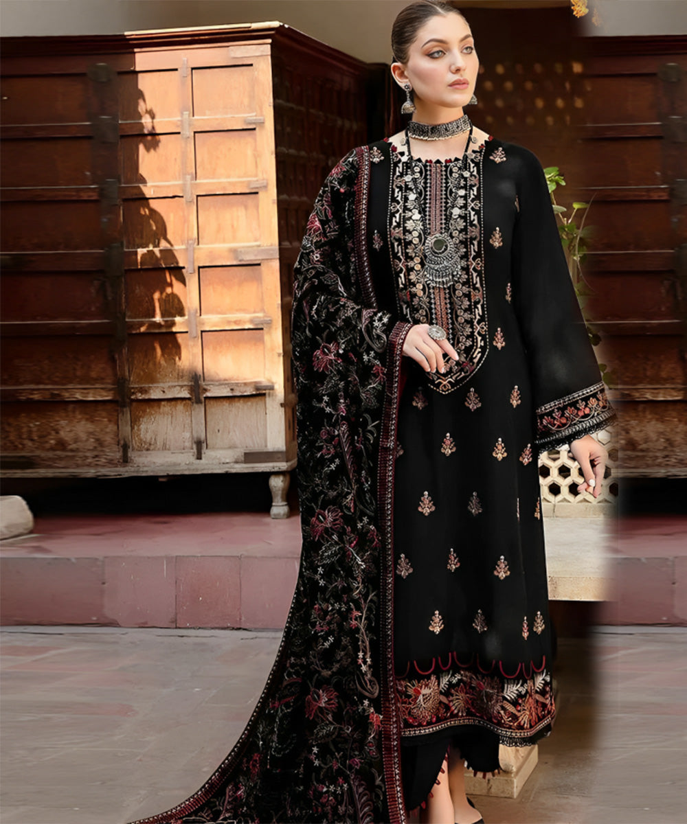 Bareeze Dhanak Luxe 3PC Embroidered Dress with Full Embroidered Shawl – ZC1296