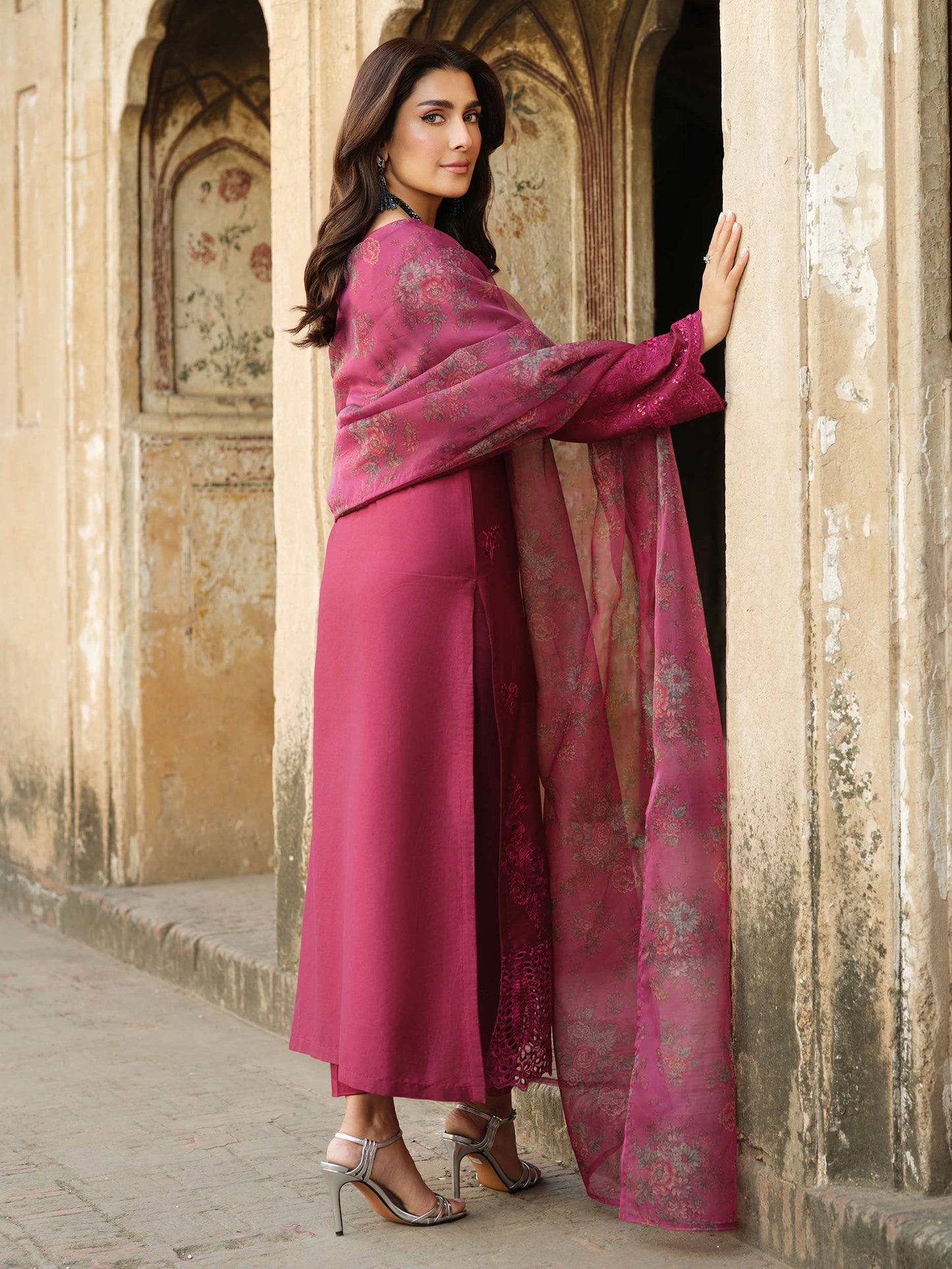 Lawn 3PC Embroidered Shirt with Organza Digital Printed Dupatta – ZC1412