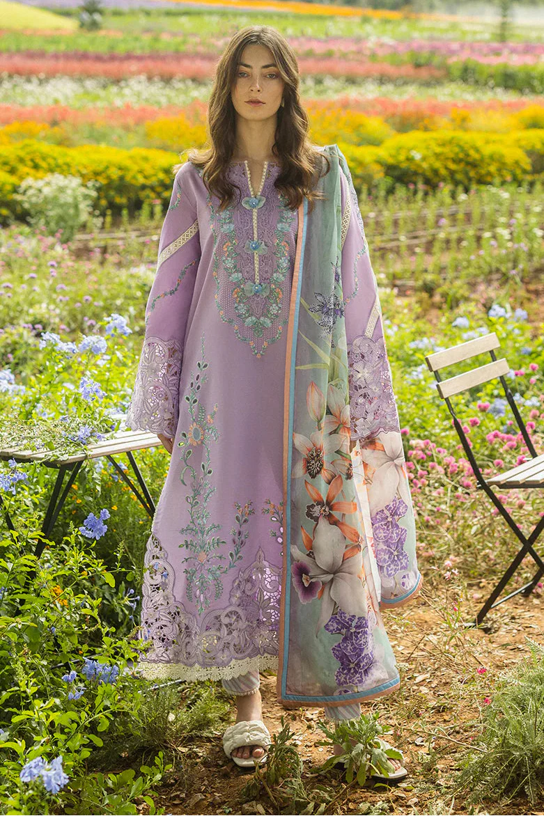 Dhanak-3PC Embroidered Shirt with Digital Printed Wool Shawl -3325