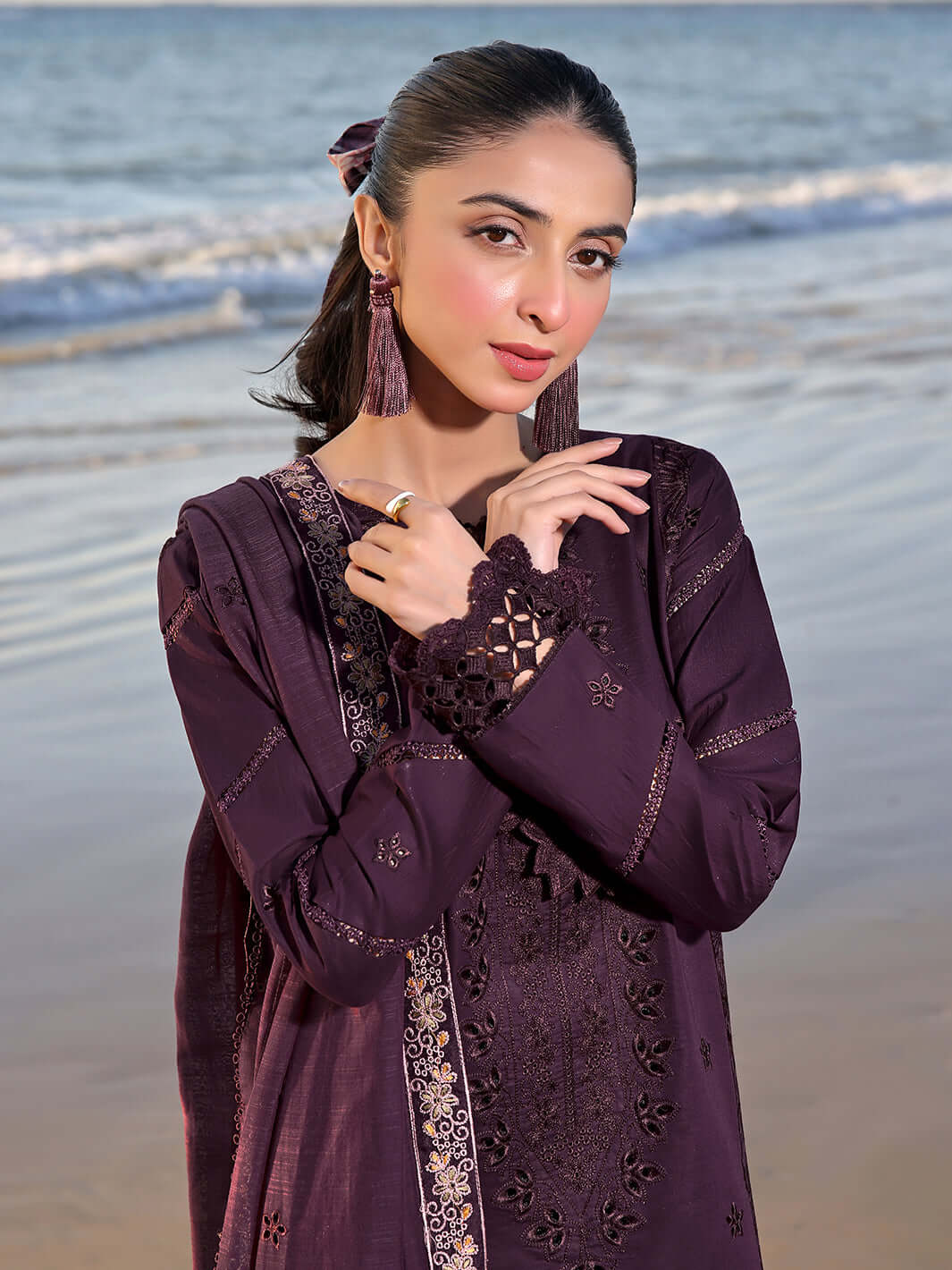 Dhanak 3PC Embroidered With Dhanak Embroidered Dupatta-176