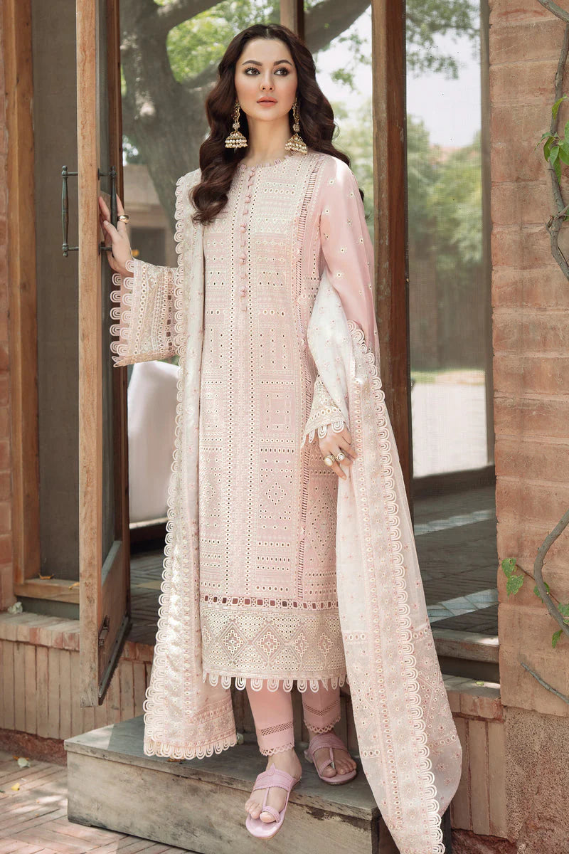 Lawn 3PC Embroidered Shirt with Organza Embroidered Dupatta – ZC1382