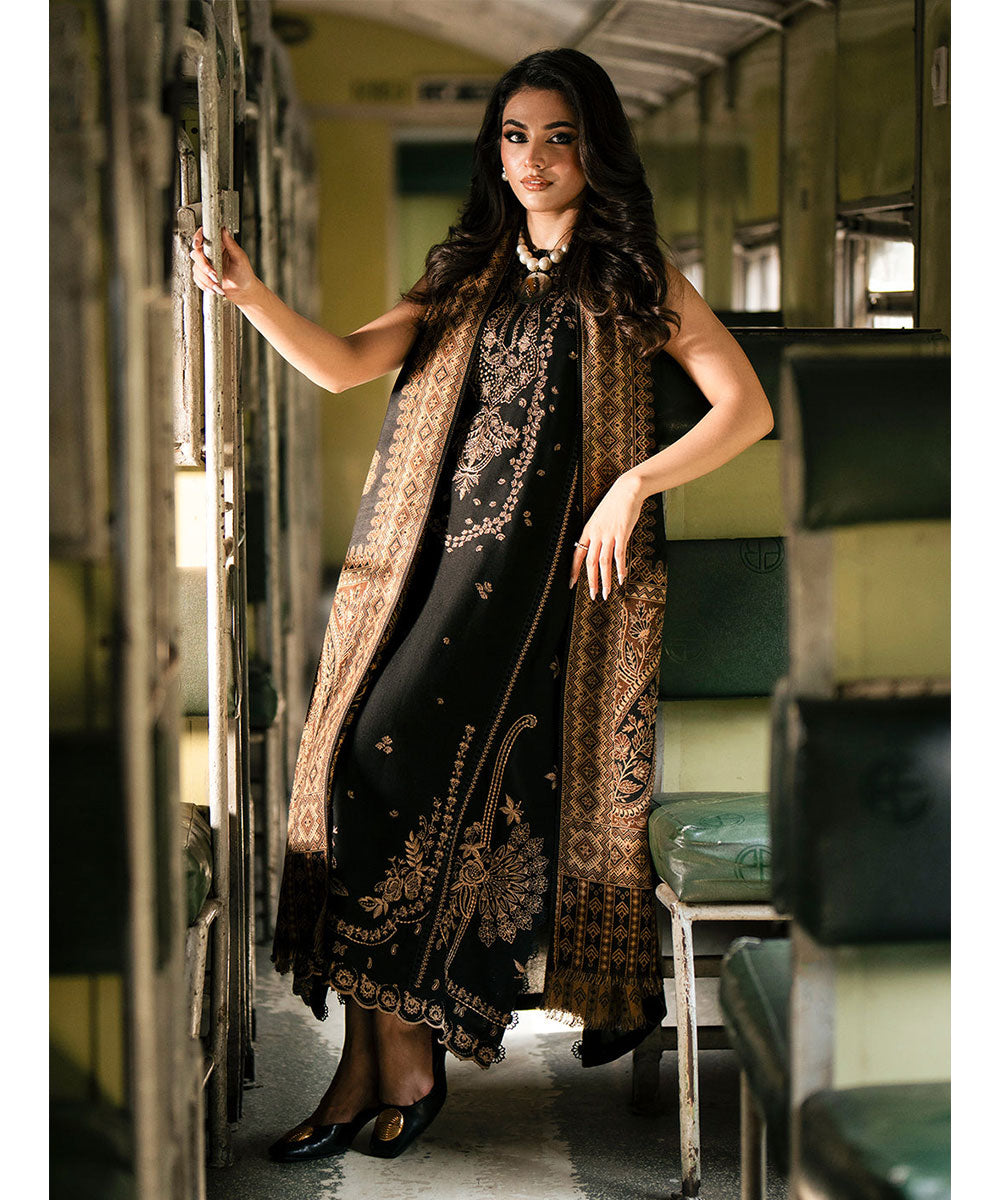 Dhanak 3PC Embroidered Shirt with Digital Printed Shawl – ZC277