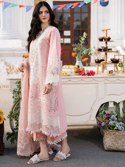Lawn 3PC Embroidered Shirt with Organza Embroidered Dupatta – ZC1322
