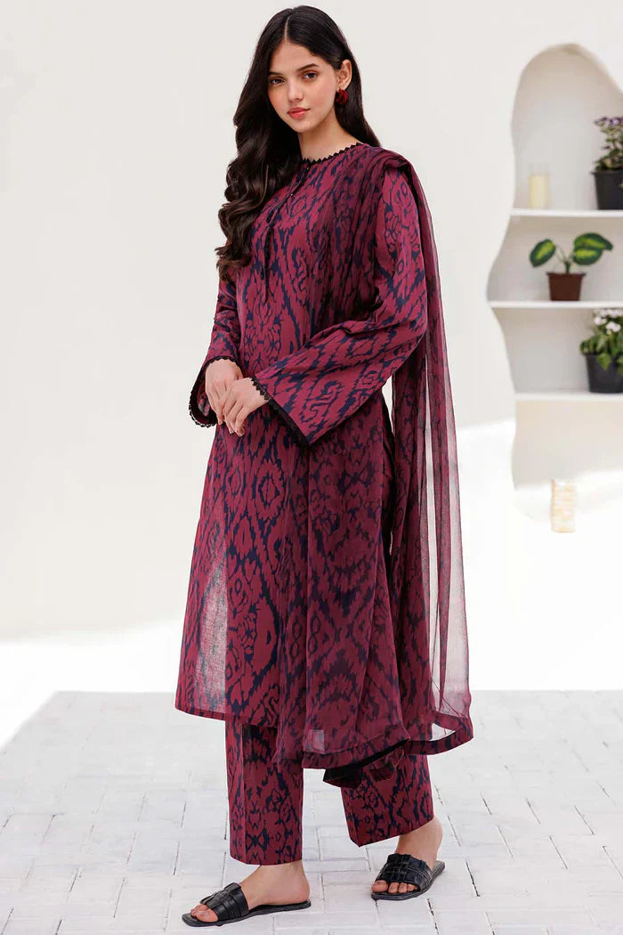 Karandi 3PC Printed Shirt with Karandi Printed Dupatta and Trouser – ZC822