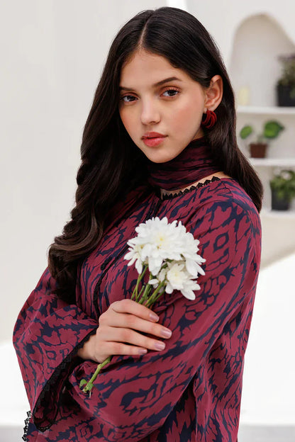 Karandi 3PC Printed Shirt with Karandi Printed Dupatta and Trouser – ZC822