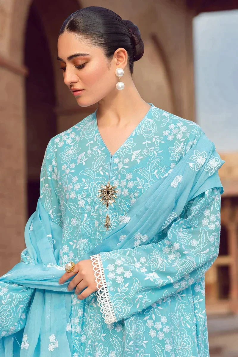 Bareeze Linen 3PC Embroidered Suit with Chiffon Dupatta – ZC674