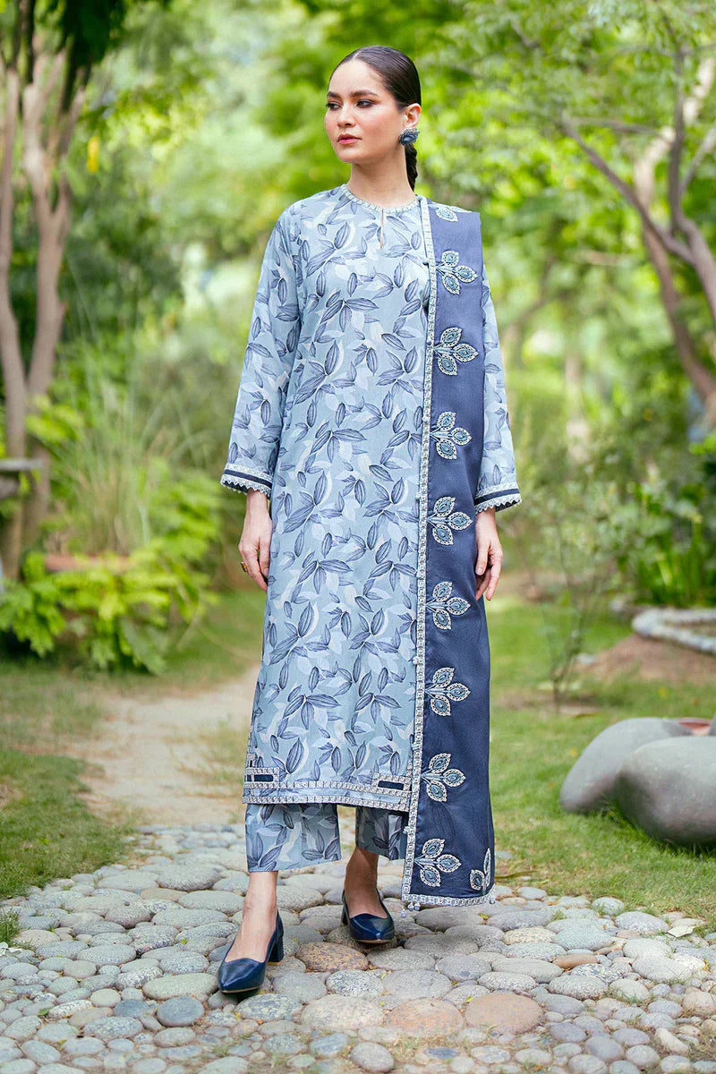 3PC Printed Lawn Zarri Shirt with Voile Printed Dupatta – ZC1527