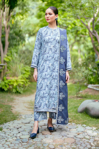 3PC Printed Lawn Zarri Shirt with Voile Printed Dupatta – ZC1527