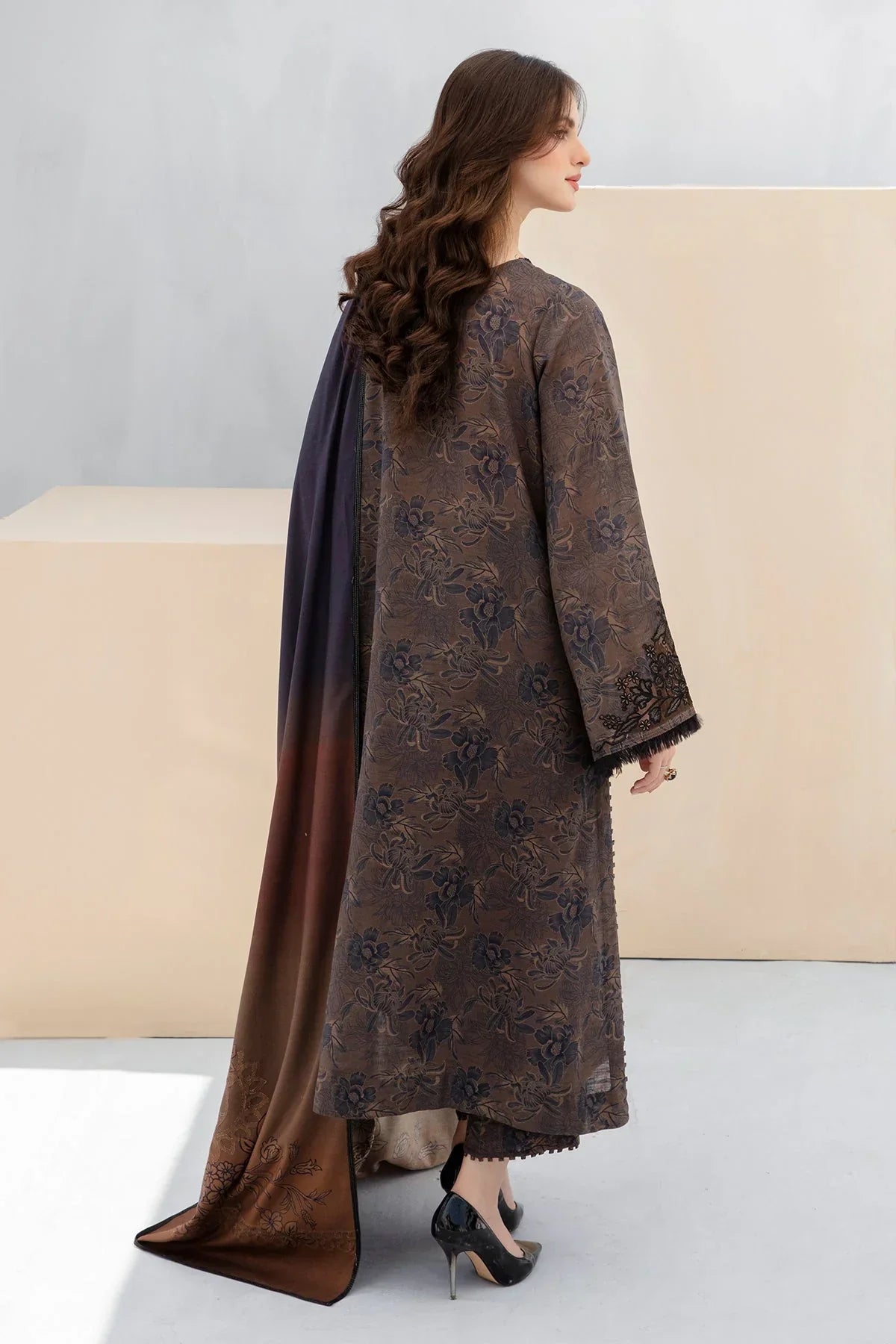 Baroque 3PC Karandi Printed Shirt with Karandi Printed Dupatta and Trouser – ZC804