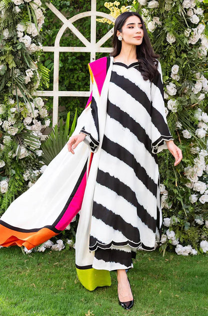 LULUSAR Luxe Silk 3PC Digital Printed Unstitched Dress – ZC866