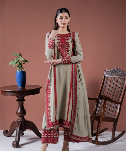 Lawn 3PC Embroidered Shirt with Organza Embroidered Dupatta – ZC1211