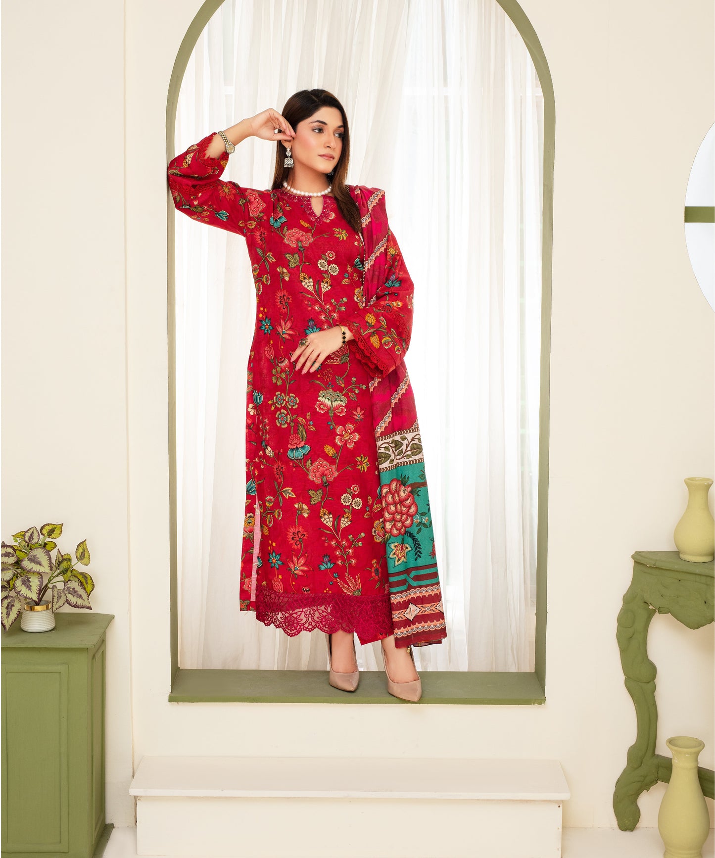 Creation Khaddar 3PC with Khaddar Printed Shirt & Trouser – ZC907