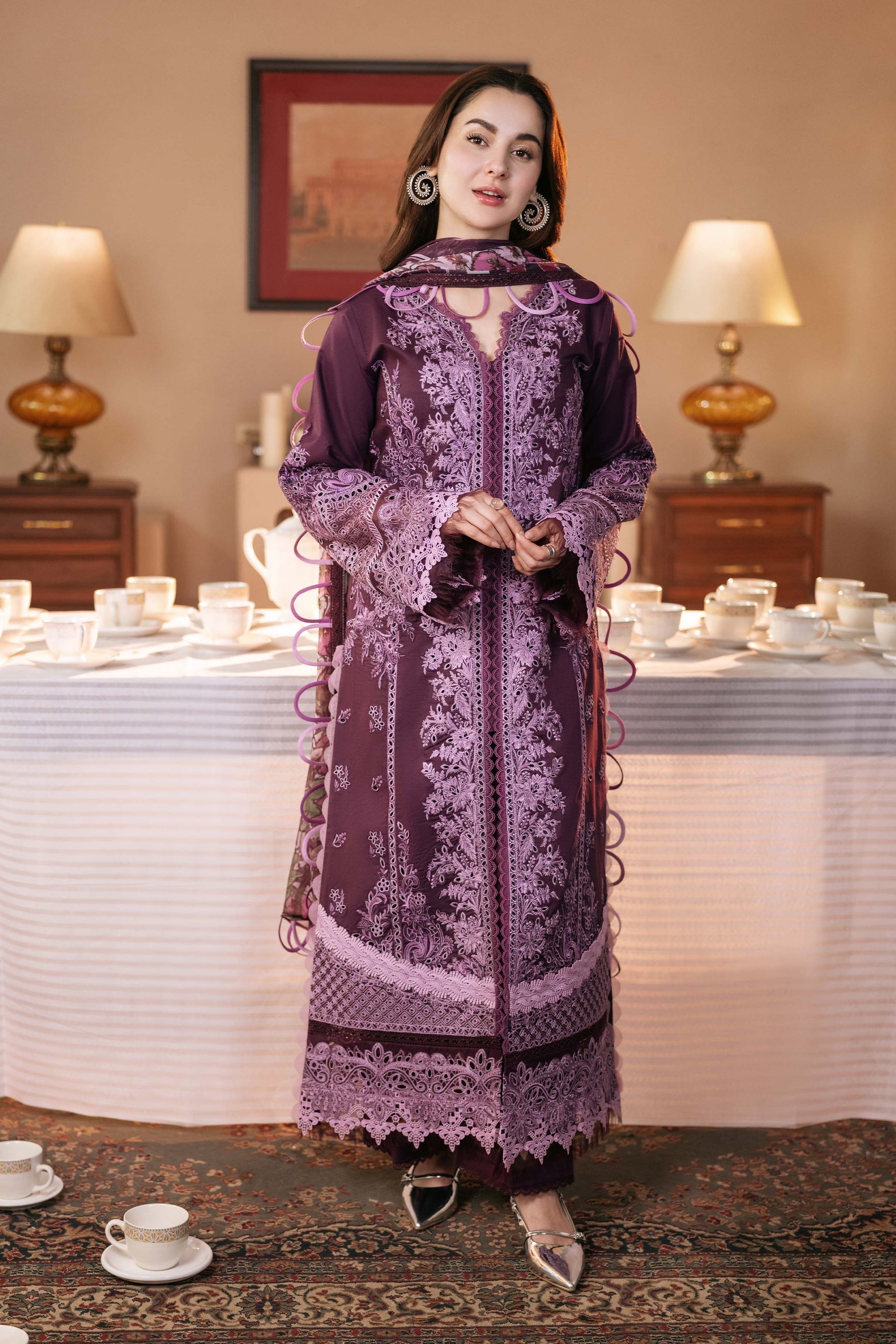 Lawn 3PC Embroidered Shirt with Digital Printed Jacquard Dupatta – ZC1429