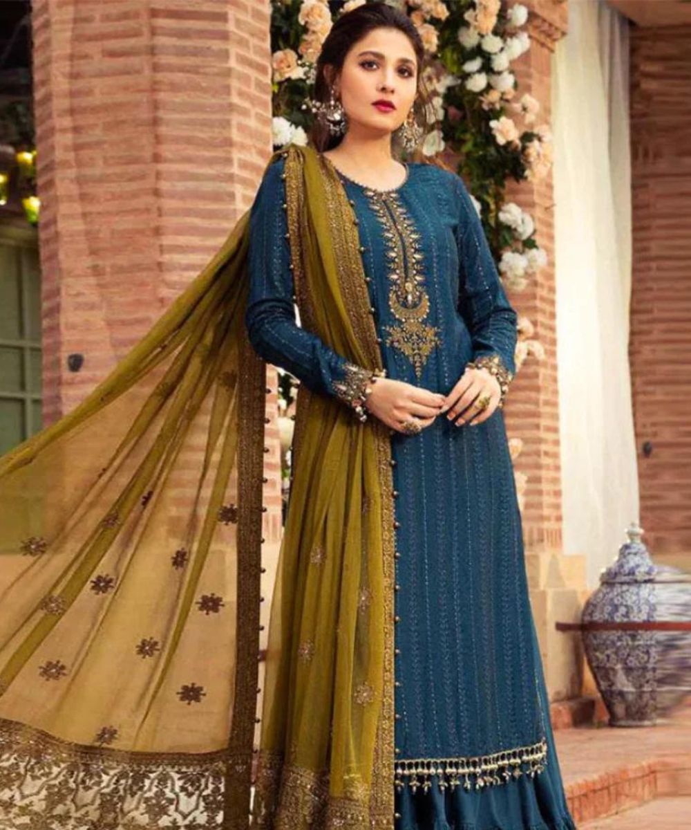 Linen Luxe 3PC Embroidered Shirt with Chiffon Dupatta – ZC983
