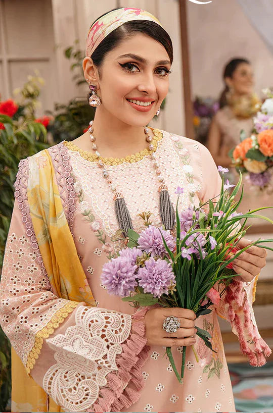 Dhanak-3PC Embroidered Shirt with Digital Printed Wool Shawl -3192