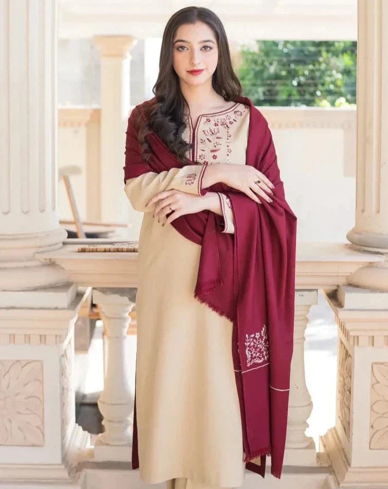 Dhanak Luxe 3PC Embroidered Unstitched Dress – ZC616