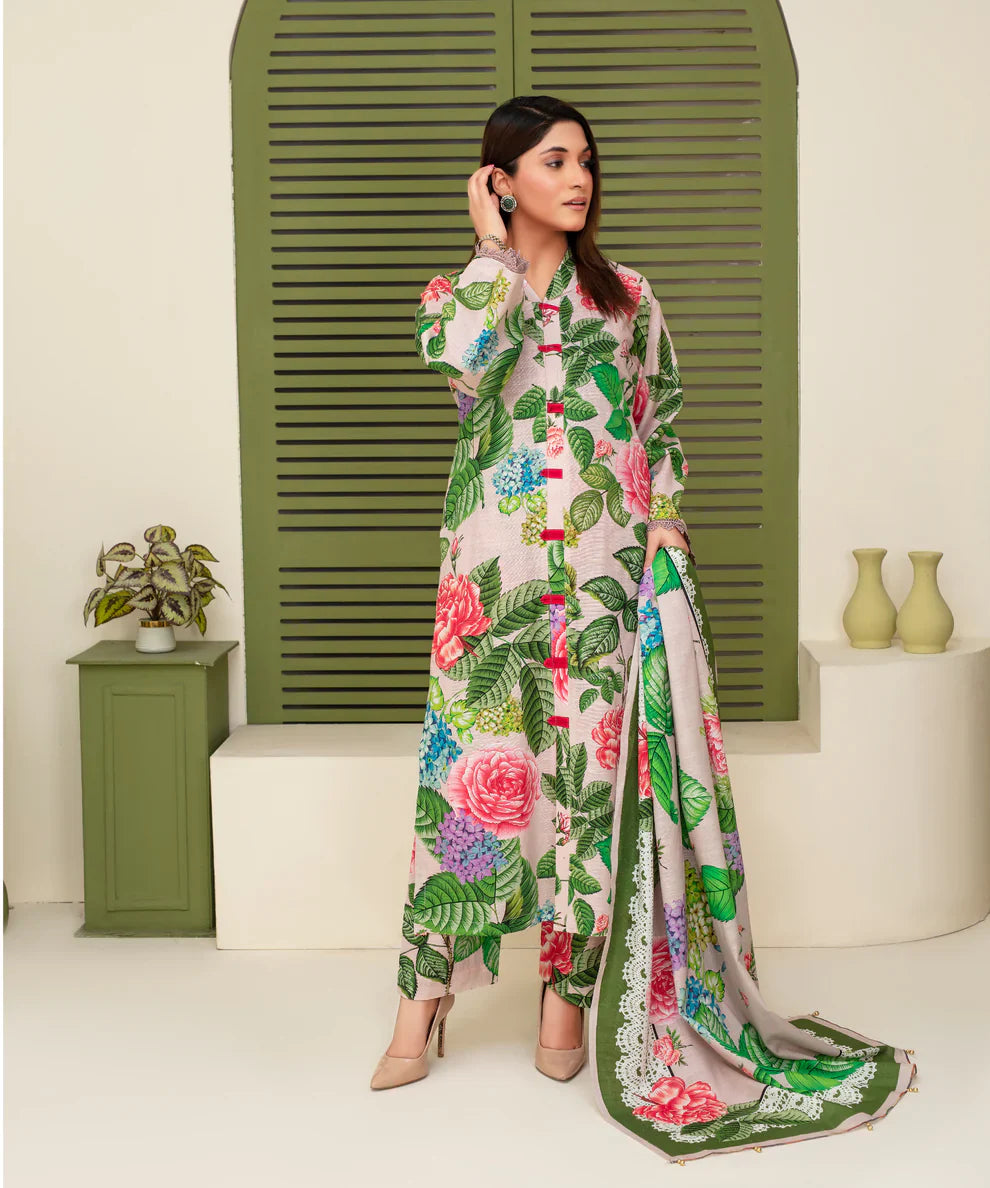 Creation Khaddar 3PC Khaddar Printed Shirt & Trouser – ZC918
