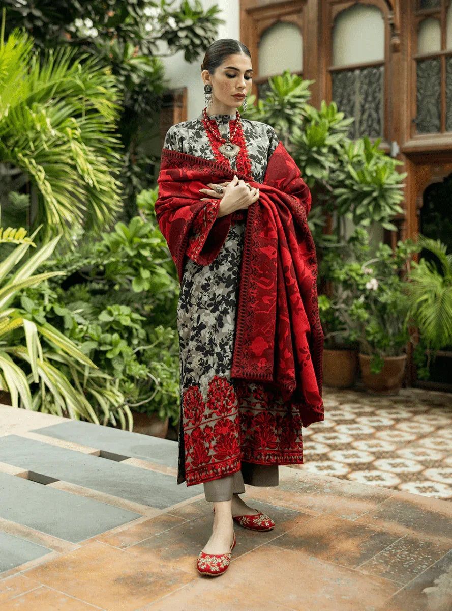 3PC Karandi Printed Shirt with Karandi Printed Dupatta and Trouser – ZC1710