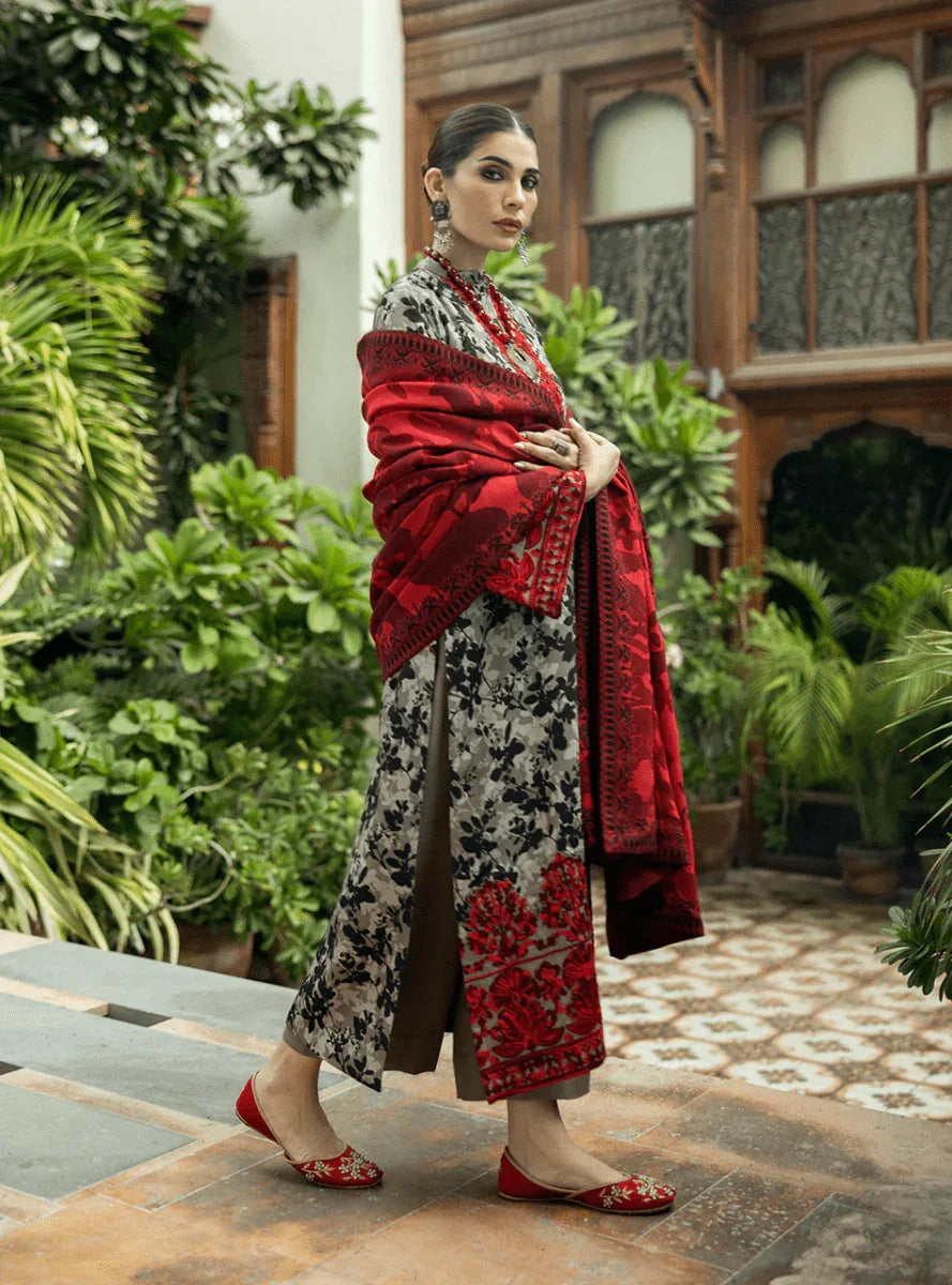 3PC Karandi Printed Shirt with Karandi Printed Dupatta and Trouser – ZC1710