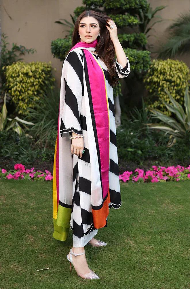 LULUSAR Luxe Silk 3PC Digital Printed Unstitched Dress – ZC866