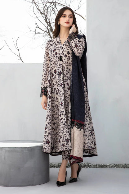 Baroque 3PC Karandi Printed Shirt with Karandi Printed Dupatta and Trouser – ZC802