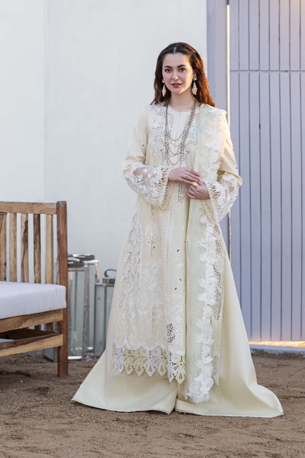 Dhanak 3PC Embroidered Shirt with Organza Digital Printed Dupatta – ZC3360