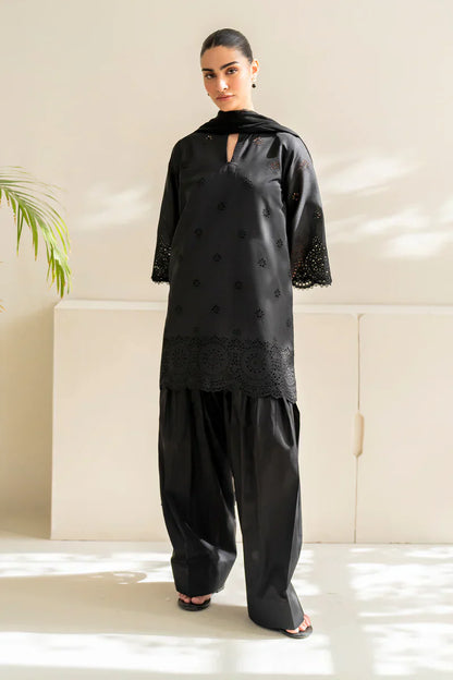 BAROQUE Dhanak 3PC Embroidered Suit with Chiffon Dupatta – ZC152