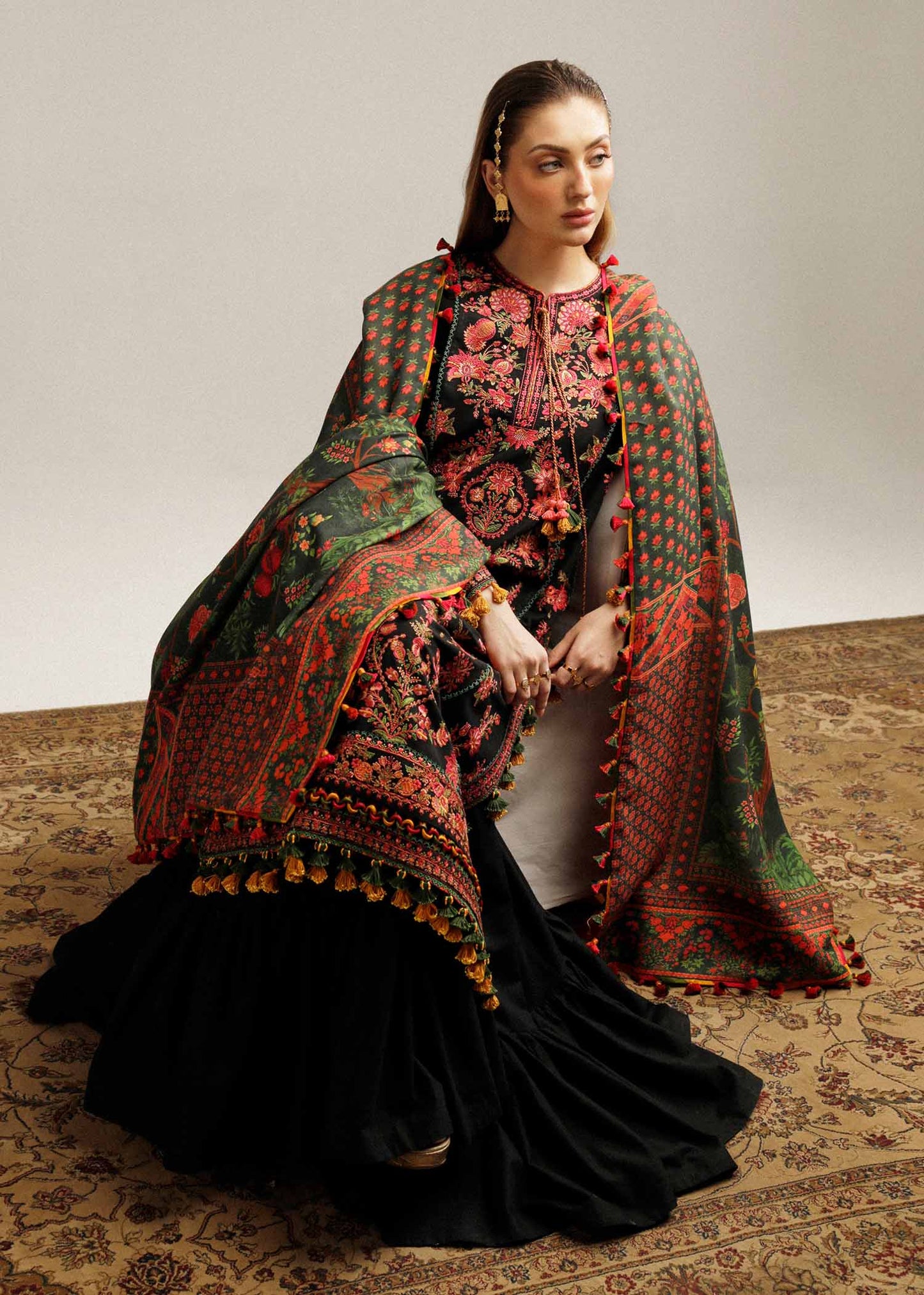 Hussain Rehar Dhanak 3PC Embroidered with Digital Printed Dupatta – ZC173