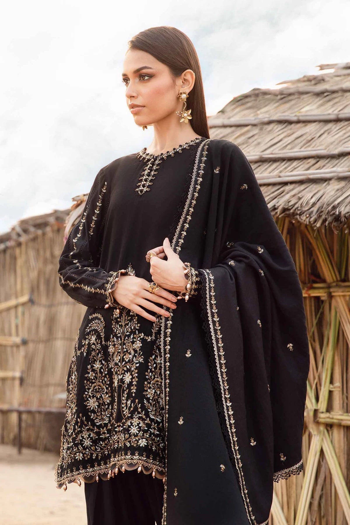 Maria B Lawn 3PC Embroidered Shirt with Embroidered Dupatta – ZC1077