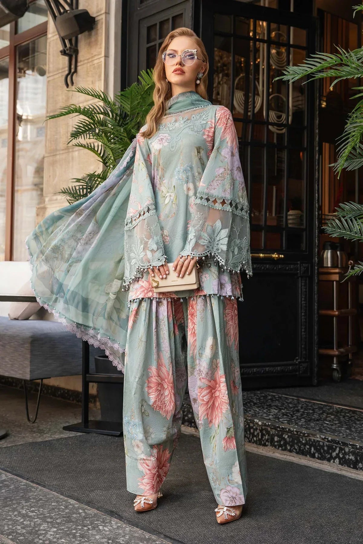 3PC Printed Lawn Zarri Shirt with Voile Printed Dupatta – ZC1520