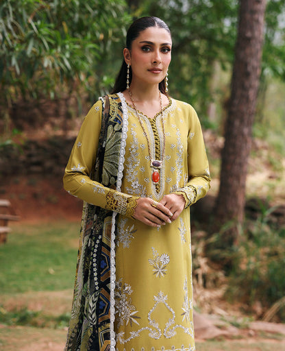 Lawn 3PC Embroidered Shirt with Digital Printed Jacquard Dupatta – ZC1423