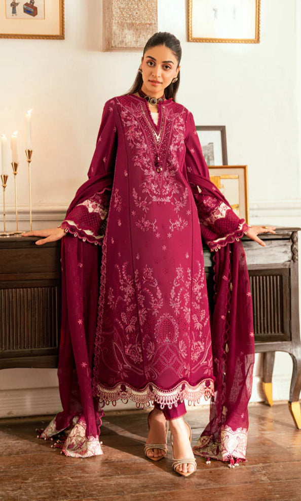 Dhanak 3PC Embroidered Shirt with Chiffon Embroidered Dupatta – ZC3366