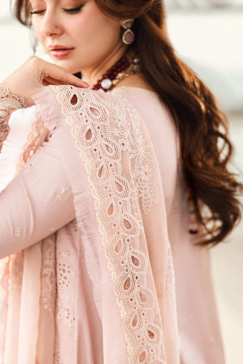 Lawn 3PC Embroidered Shirt with Organza Embroidered Dupatta – ZC1270