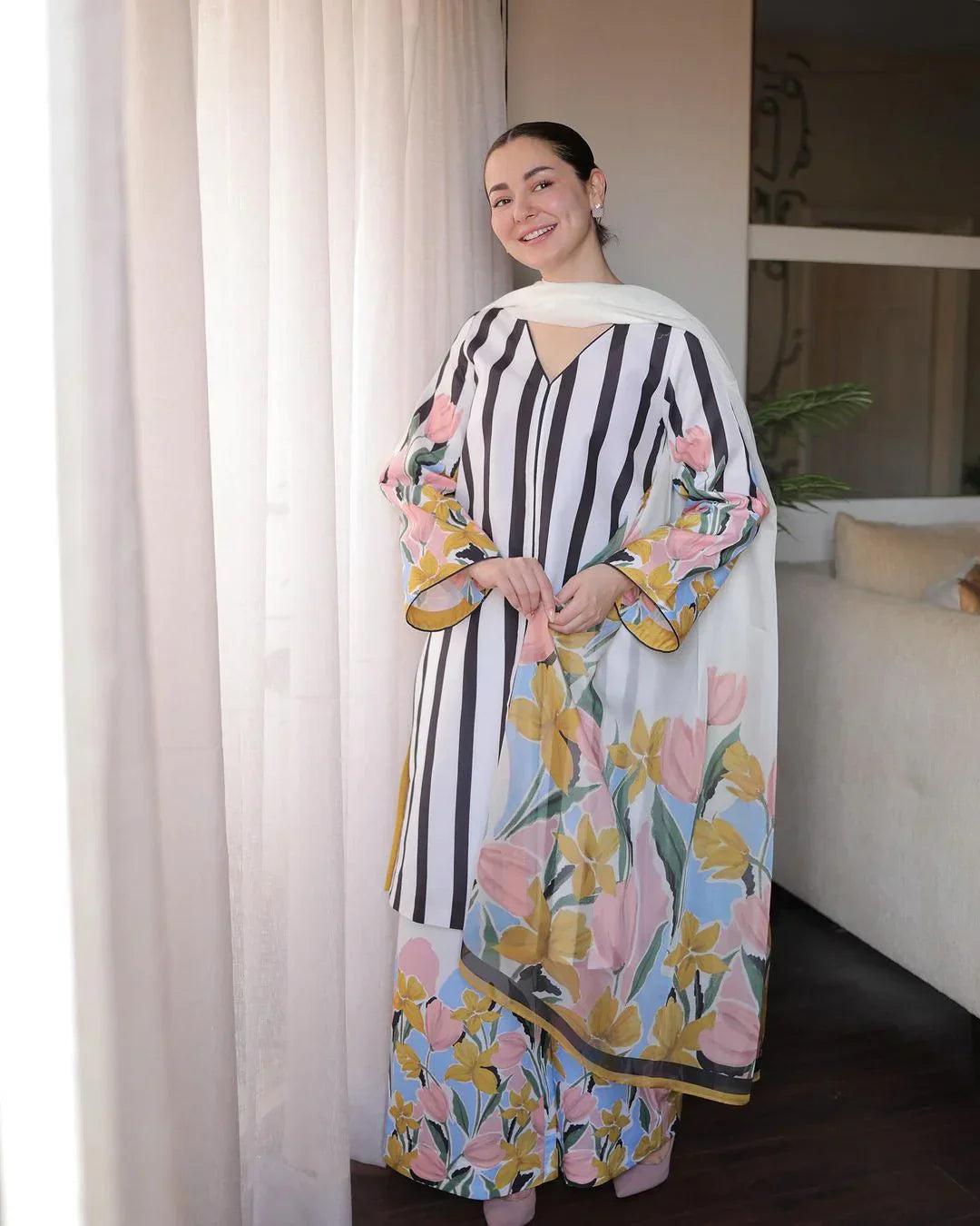 LULUSAR Luxe Silk 3PC Digital Printed Unstitched Dress – ZC865