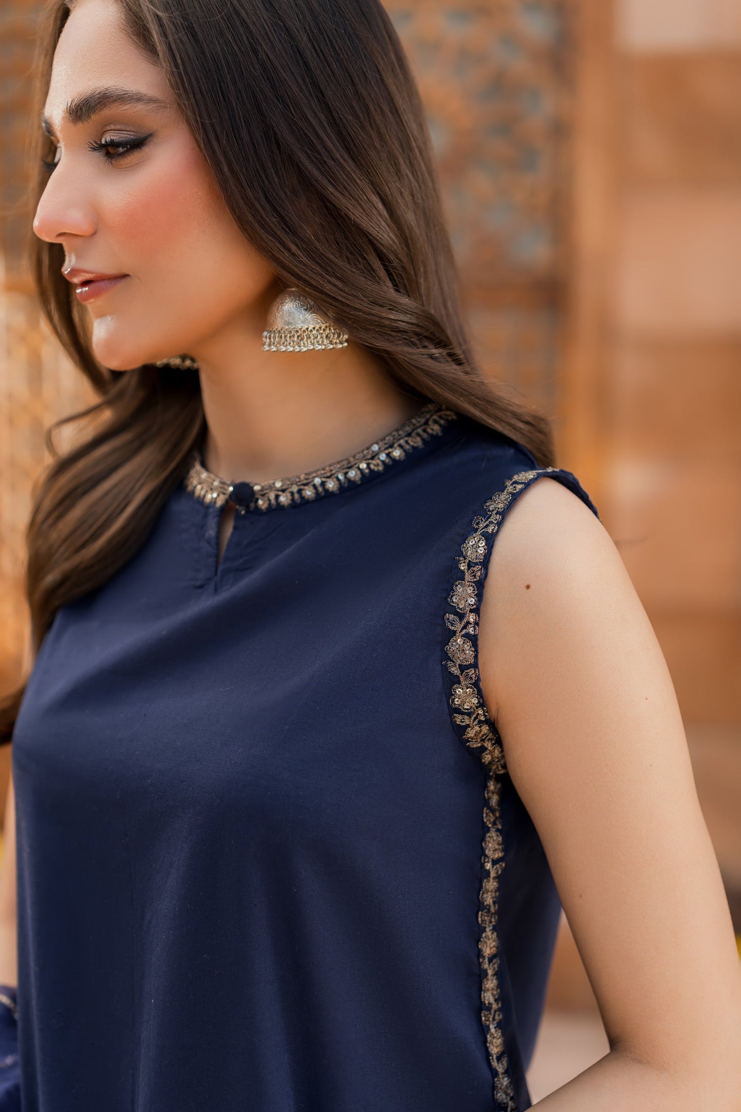 Dhanak 3PC Embroidered Shirt with Organza Embroidered Dupatta – ZC3354