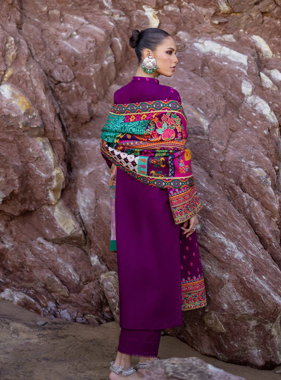 Zainab Chottani 3PC Dhanak Embroidered Shirt with Printed Dupatta – ZC681