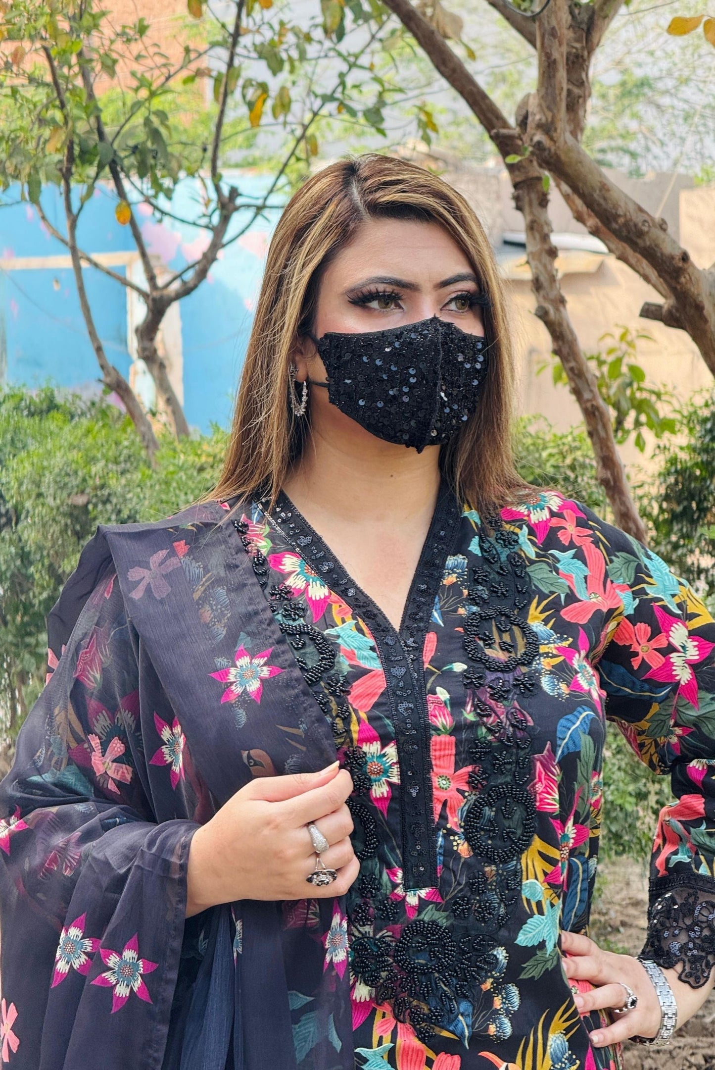 3PC Karandi Printed Shirt with Karandi Printed Dupatta and Trouser – ZC1707