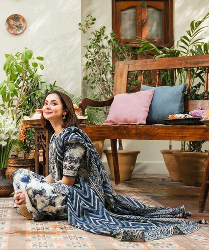KHADDAR-3PC WITH KHADDAR PRINTED SHIRT & TROUSER-924