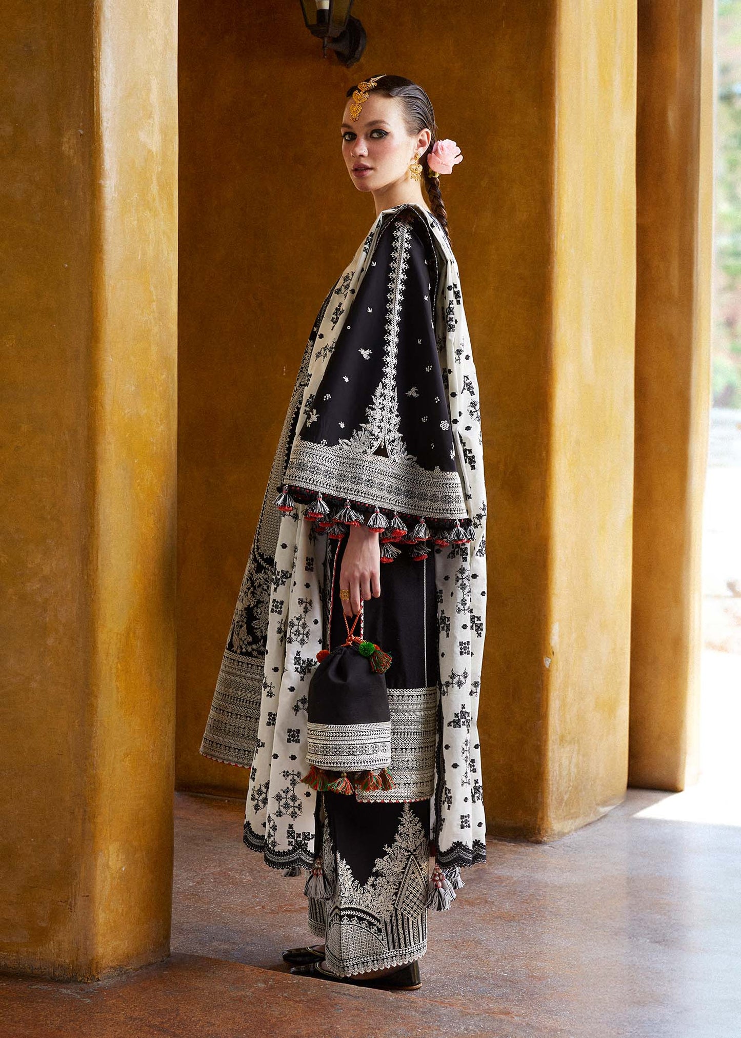 Lawn 3PC Embroidered Shirt with Organza Embroidered Dupatta – ZC1372