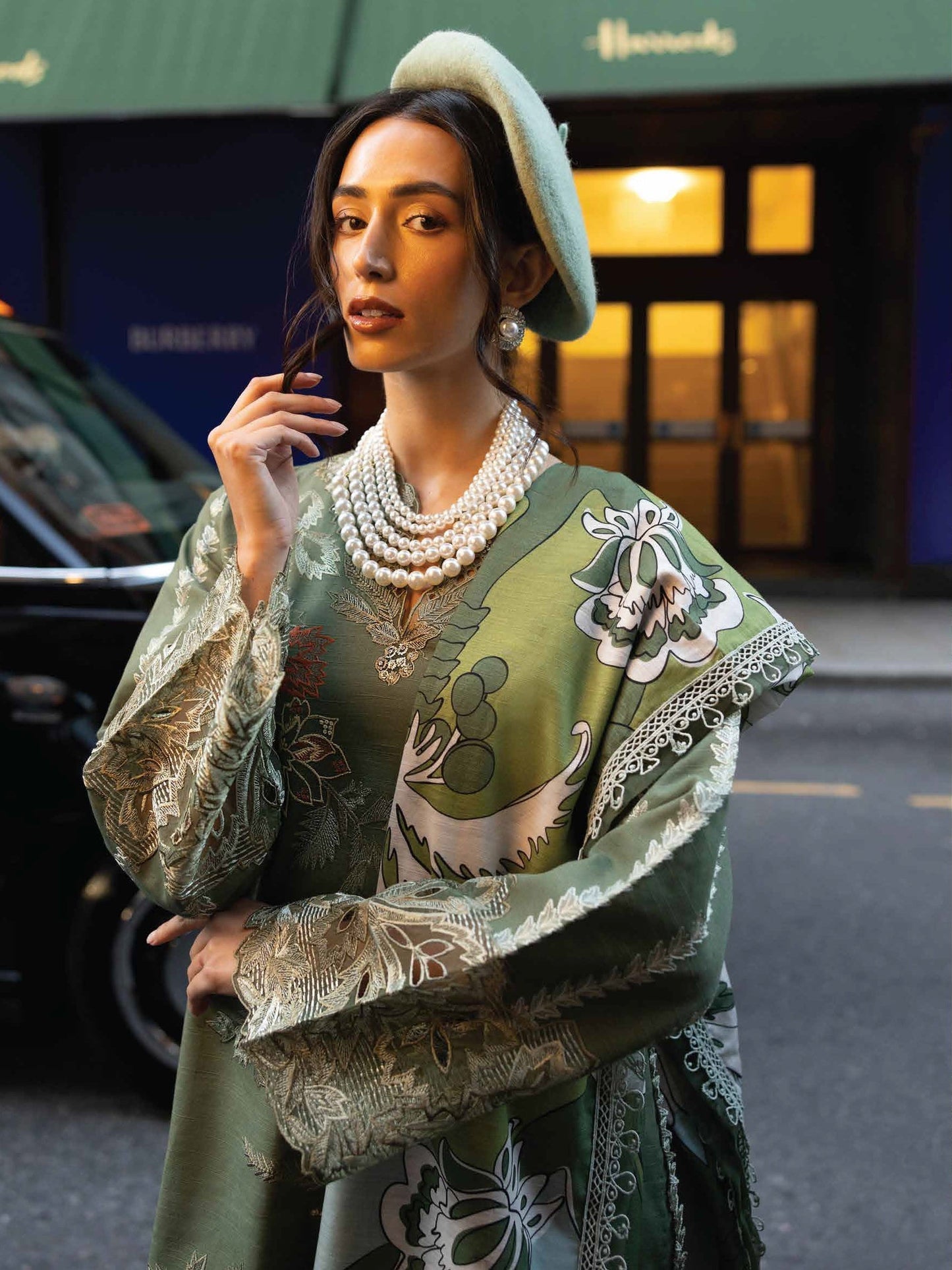 MUSHQ Dhanak 3PC Embroidered Suit with Digital Printed Wool Shawl – ZC103