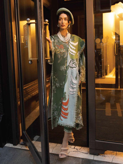 MUSHQ Dhanak 3PC Embroidered Suit with Digital Printed Wool Shawl – ZC103