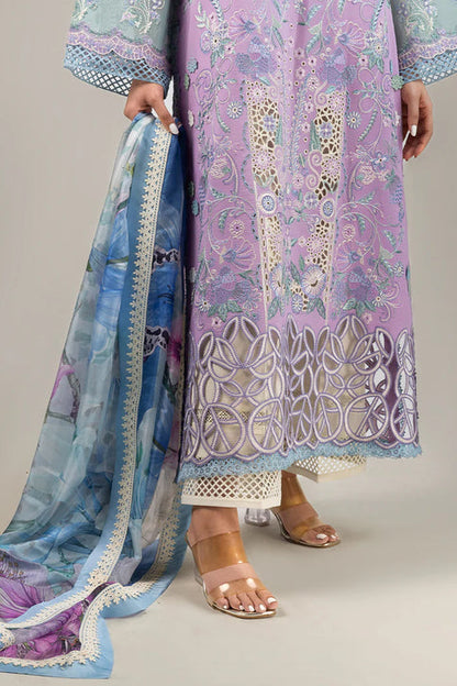 Lawn 3PC Embroidered Shirt with Digital Printed Jacquard Dupatta – ZC1431