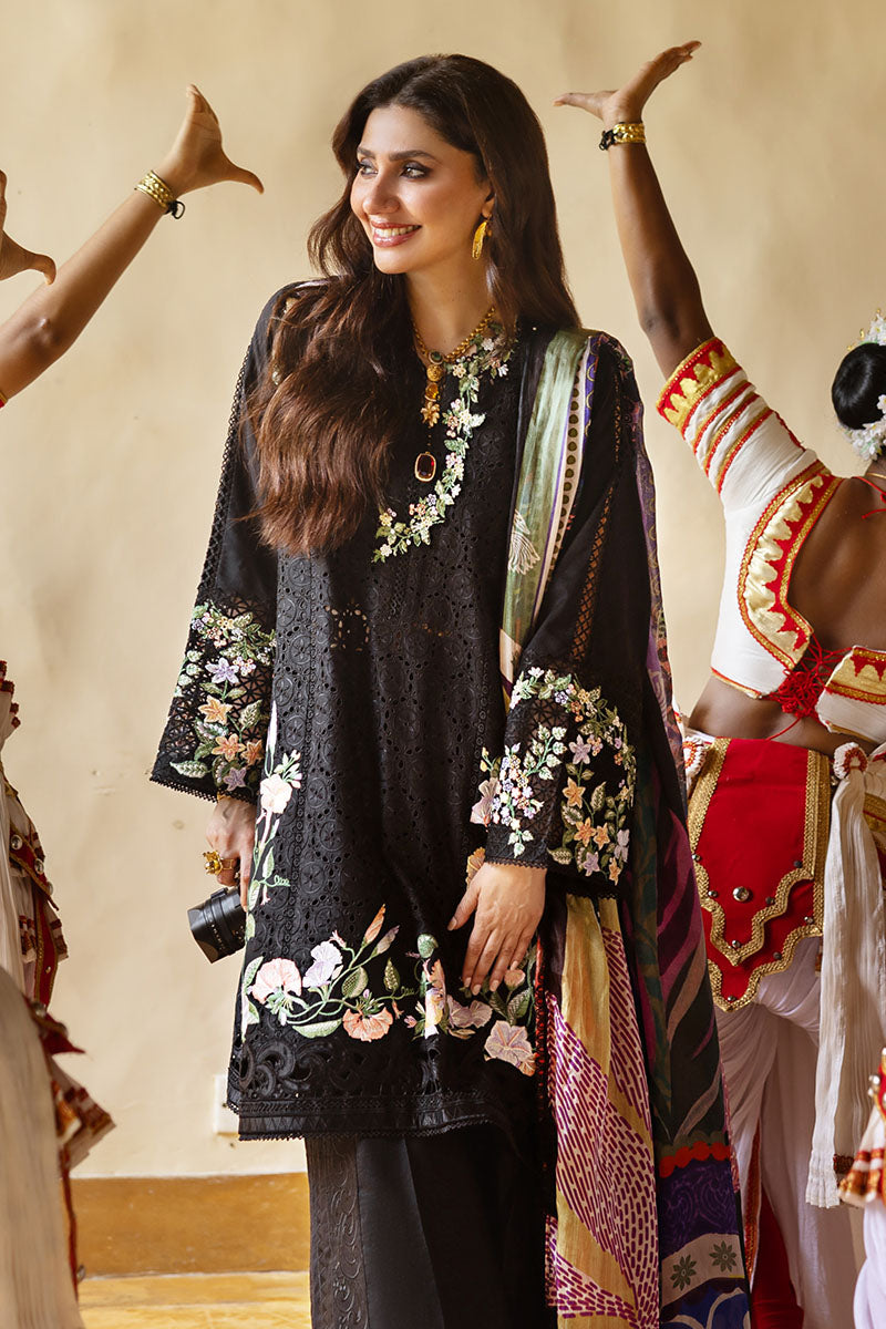 Lawn 3PC Embroidered Shirt with Digital Printed Jacquard Dupatta – ZC1403