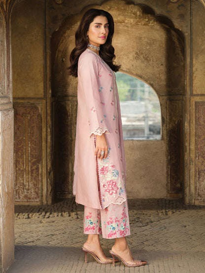 Dhanak-3PC Embroidered Shirt with Chiffon Embroidered Dupatta-3323