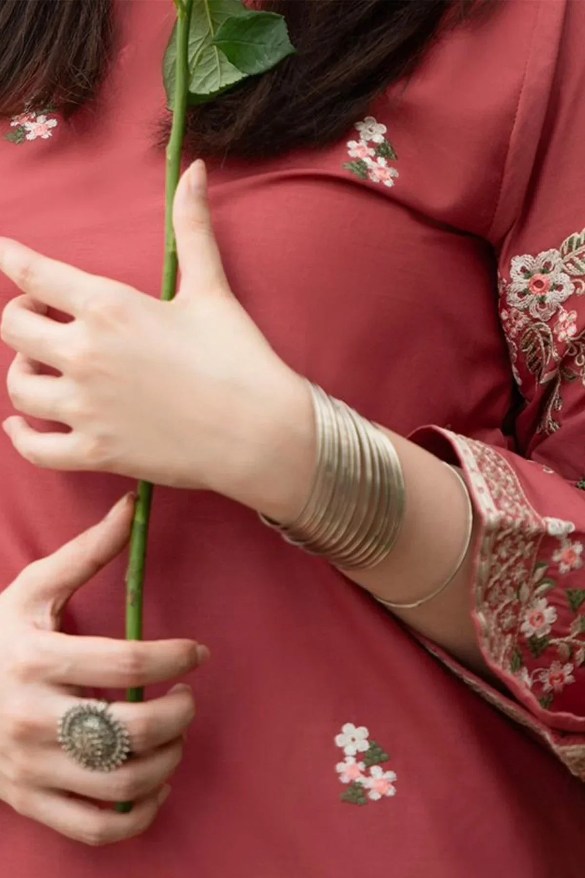 URGE 2PC Dhanak Embroidered Shirt & Trouser – ZC661