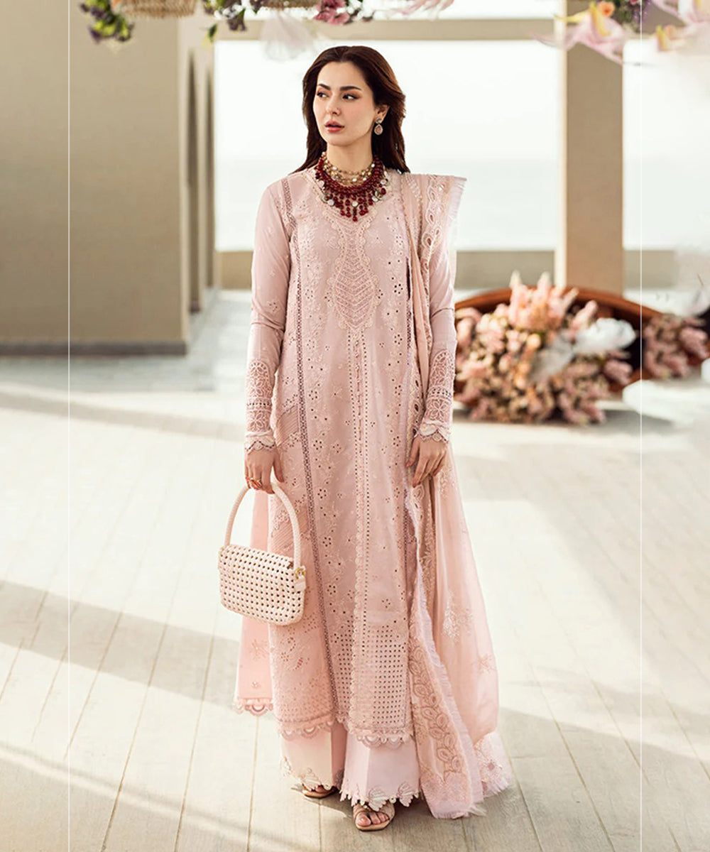 Lawn 3PC Embroidered Shirt with Organza Embroidered Dupatta – ZC1270