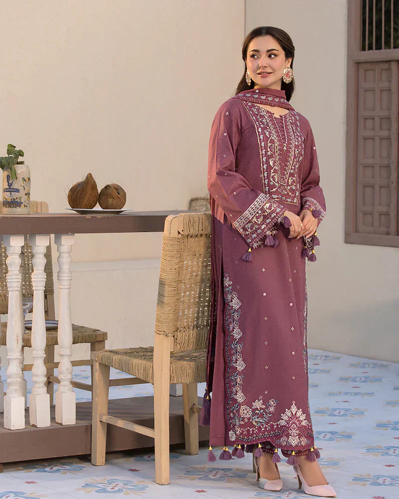 Dhanak 3PC Embroidered Shirt with Chiffon Embroidered Dupatta – ZC3286