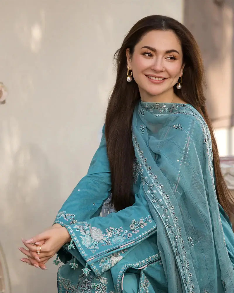 Dhanak 3PC Embroidered Shirt with Chiffon Embroidered Dupatta – ZC3276