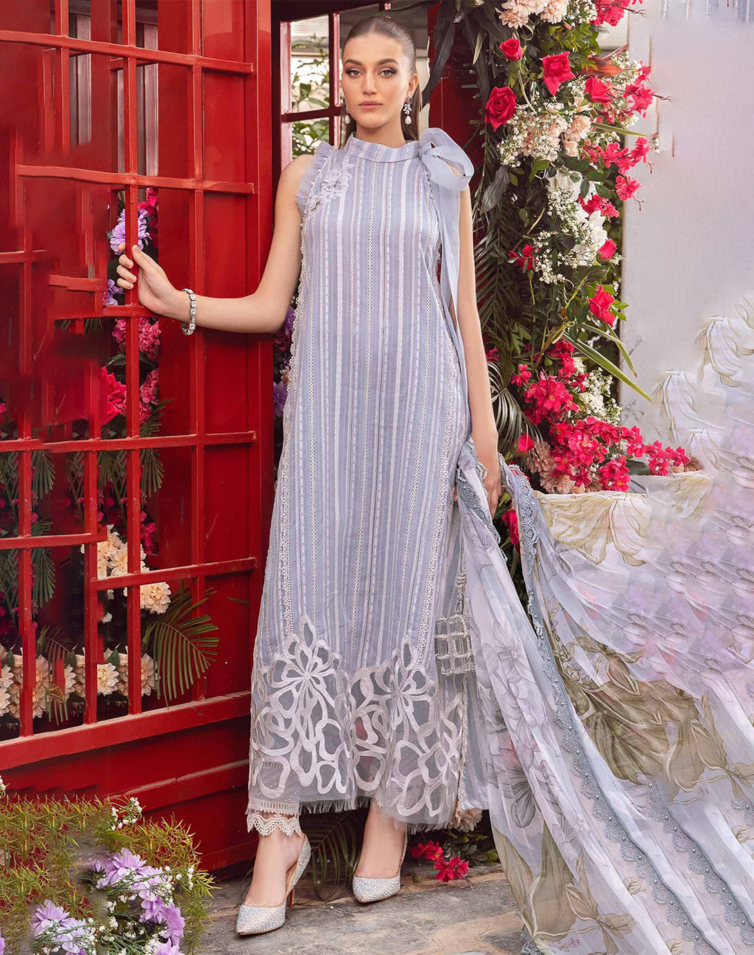 3PC Printed Lawn Zarri Shirt with Voile Printed Dupatta – ZC1529