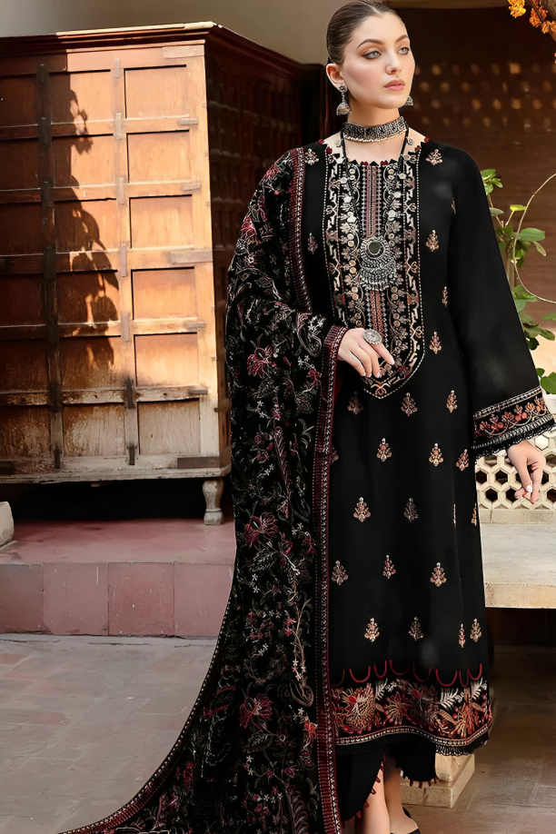 Bareeze Dhanak Luxe 3PC Embroidered Dress with Full Embroidered Shawl – ZC1296